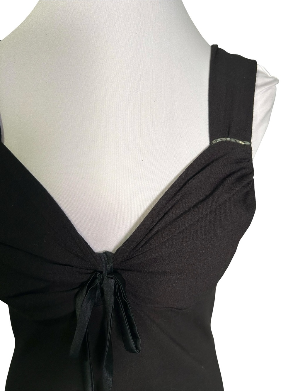 Laundry by Shelli Segal Black Tie-Front Bandeau Tank Size S Cami Date Going Out - Picture 5 of 8